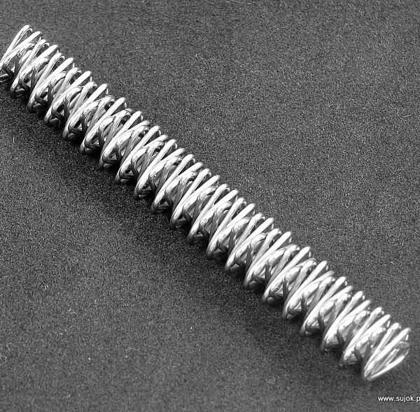 Wałeczek sprężynowy do masażu dłoni - mały srebrny