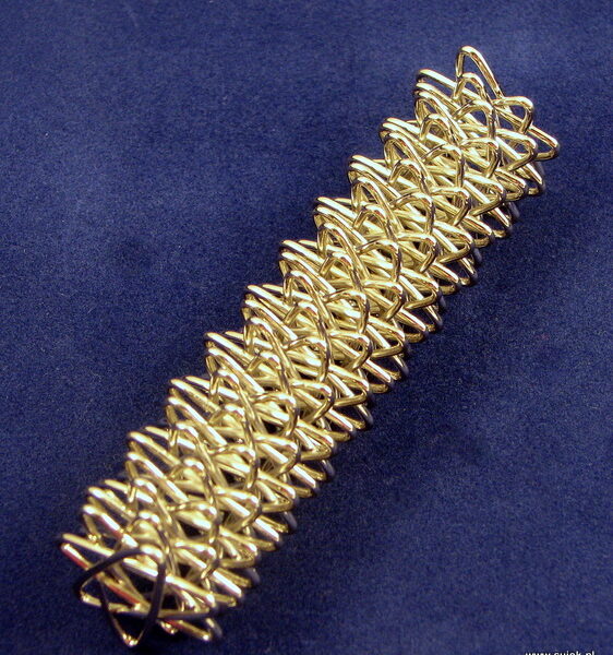 Wałeczek sprężynowy do masażu dłoni - duży złoty